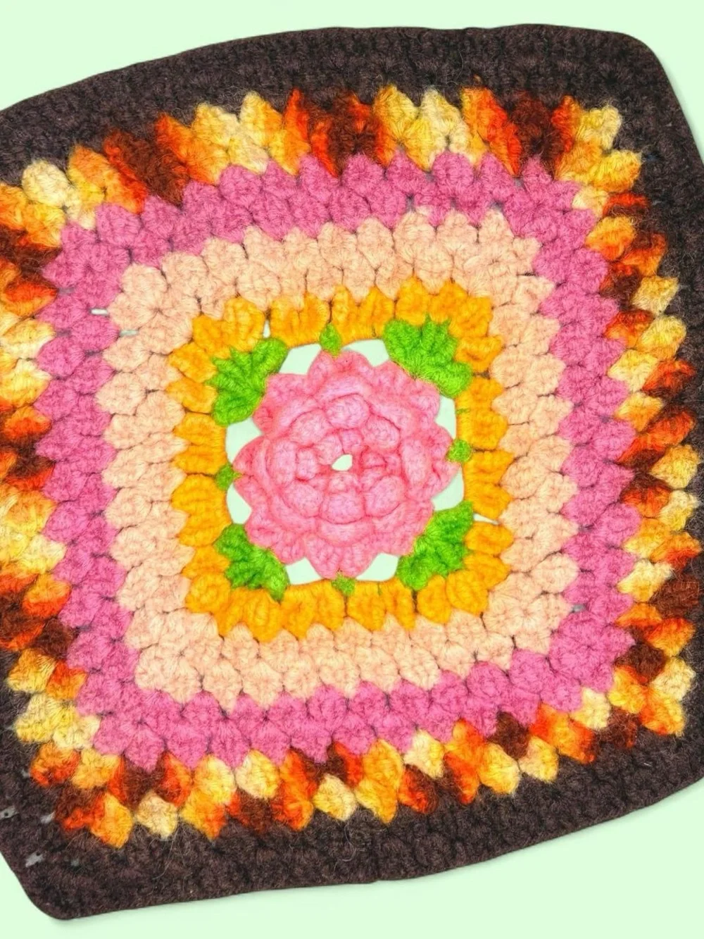 Vintage Handmade Colorful Crochet Floral Doily Home Decor